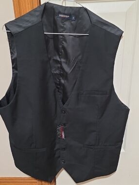 Hisdern Men's Black Dress Vest - Classic Formal Waistcoat